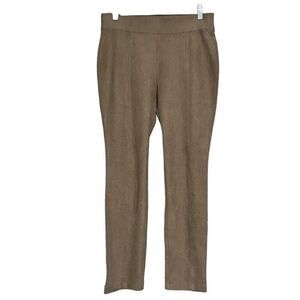 Zenergy By Chico's Trisha Pull-on Pants Women's XS Tan Faux Suede Elastic Waist